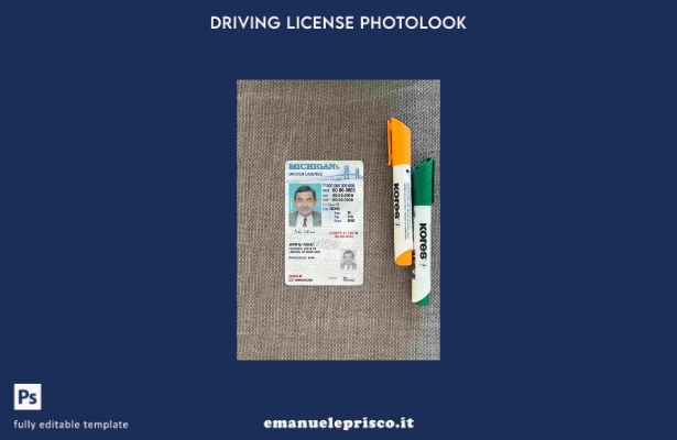 Patente di guida USA Michigan stile verificato secondo il modello FRONTALE photo